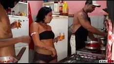 Play A schoolgirl is fasted by 2 piglets