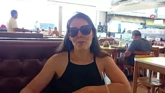 Play Brazilian MILF Loses Bet and Masturbates in Restaurant, Strips Naked in Public