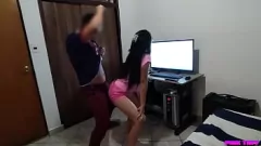 Redare Drăguță blondă latină învață reggaeton Dembow cu hardcore anal și fundul mare